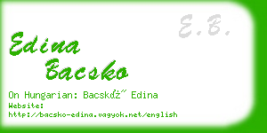 edina bacsko business card